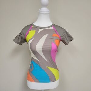 Trina Turk Multicolor Abstract Short Sleeve Top